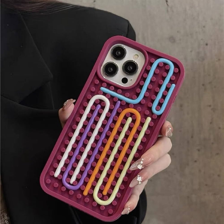 iPhone Funny DIY Case with Colorful Rope Design,(for iPhone 14-16)