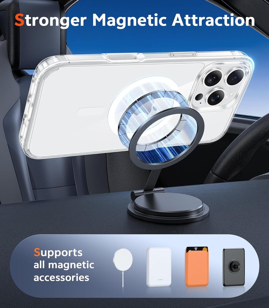 MagSafe Magnetic Clear Case + Screen Protector for iPhone 13, 14, 15 &amp; 16 Series