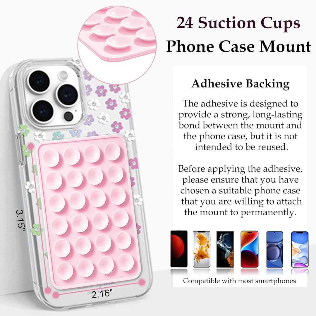 Silicone Suction Phone Mount for iPhone &amp; Android | Hands-Free Selfie &amp; Video Holder (Pack Of 2)
