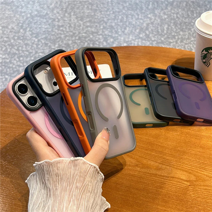 Matte Case For iPhone 17 Air 17Pro 17Pro Max Translucent Wireless Charge Magnetic Hard Cover for iphone 17 Pro Max For Magsafe