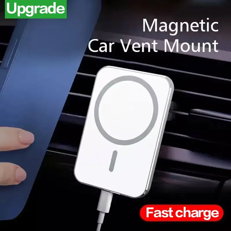 Mini Magnetic Wireless Car Charger Phone Holder Stand Car Mount For iPhone 17 16 15 14 13 12 Pro Max Fast Car Charging Station
