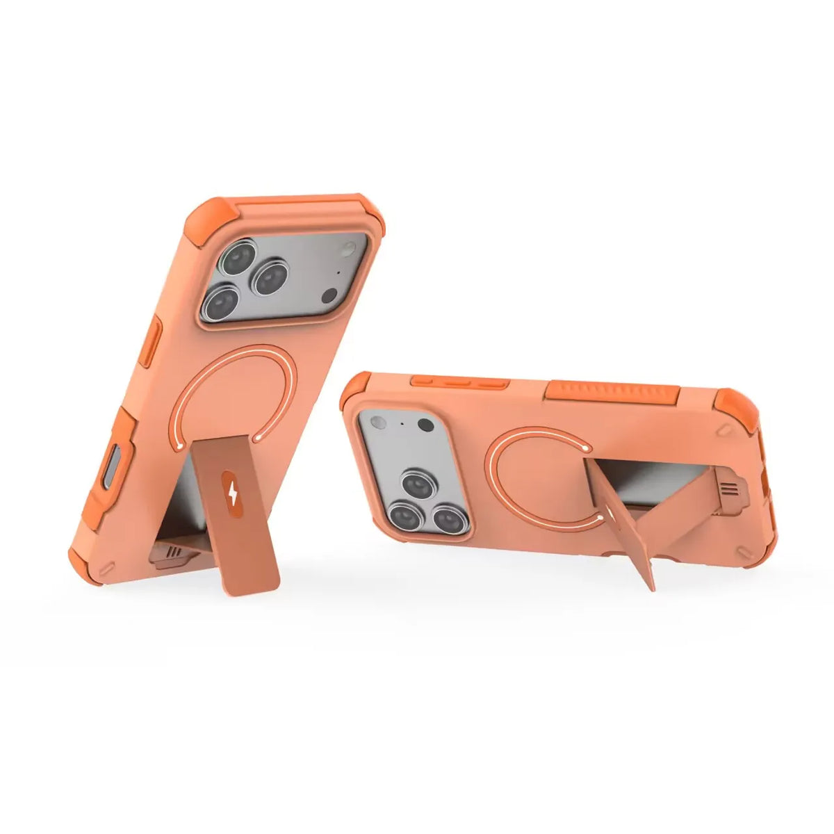 Luxury Fold Stand Holder For Magsafe Armor Phone Case for iPhone 17 16 Plus Pro Max Plus Magnetic Shockproof Bumper Matte Cover