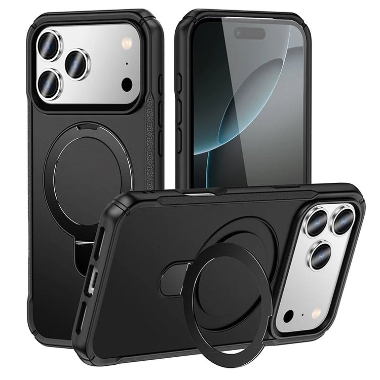 Metal Ring Stand Matte Magnetic Case For Magsafe IPhone 18 17 15 14 13 12 11 16 17 Pro Max Plus Wireless Charger Cover