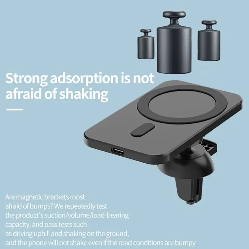 Mini Magnetic Wireless Car Charger Phone Holder Stand Car Mount For iPhone 17 16 15 14 13 12 Pro Max Fast Car Charging Station