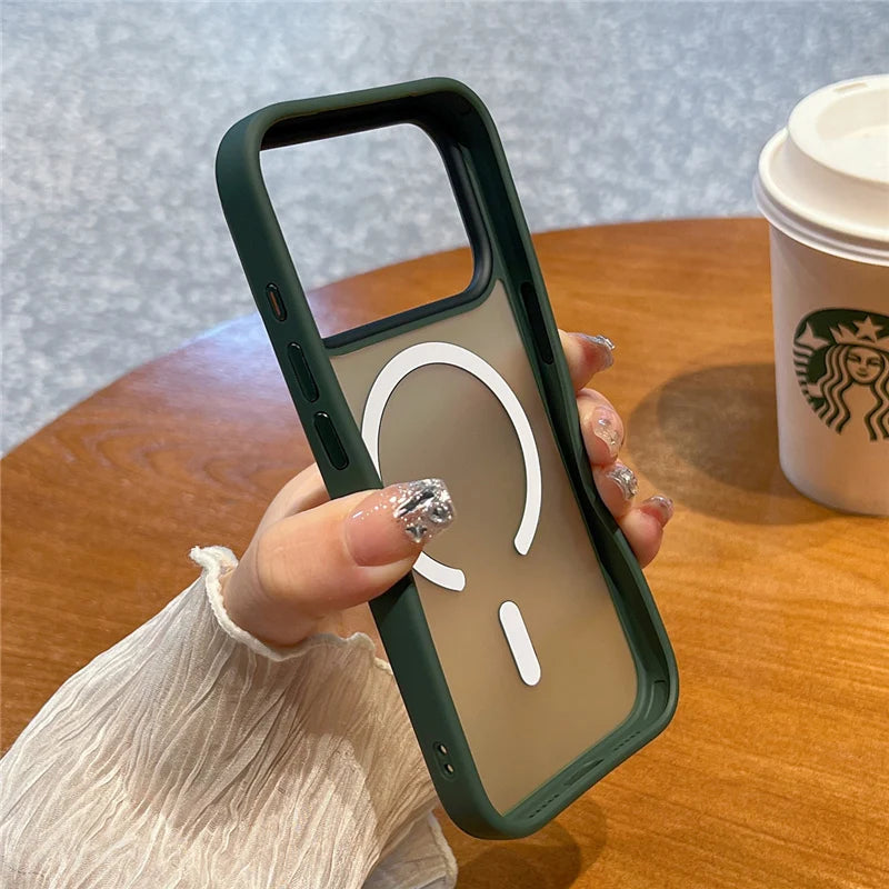 Matte Case For iPhone 17 Air 17Pro 17Pro Max Translucent Wireless Charge Magnetic Hard Cover for iphone 17 Pro Max For Magsafe