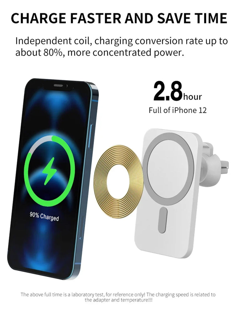 Mini Magnetic Wireless Car Charger Phone Holder Stand Car Mount For iPhone 17 16 15 14 13 12 Pro Max Fast Car Charging Station