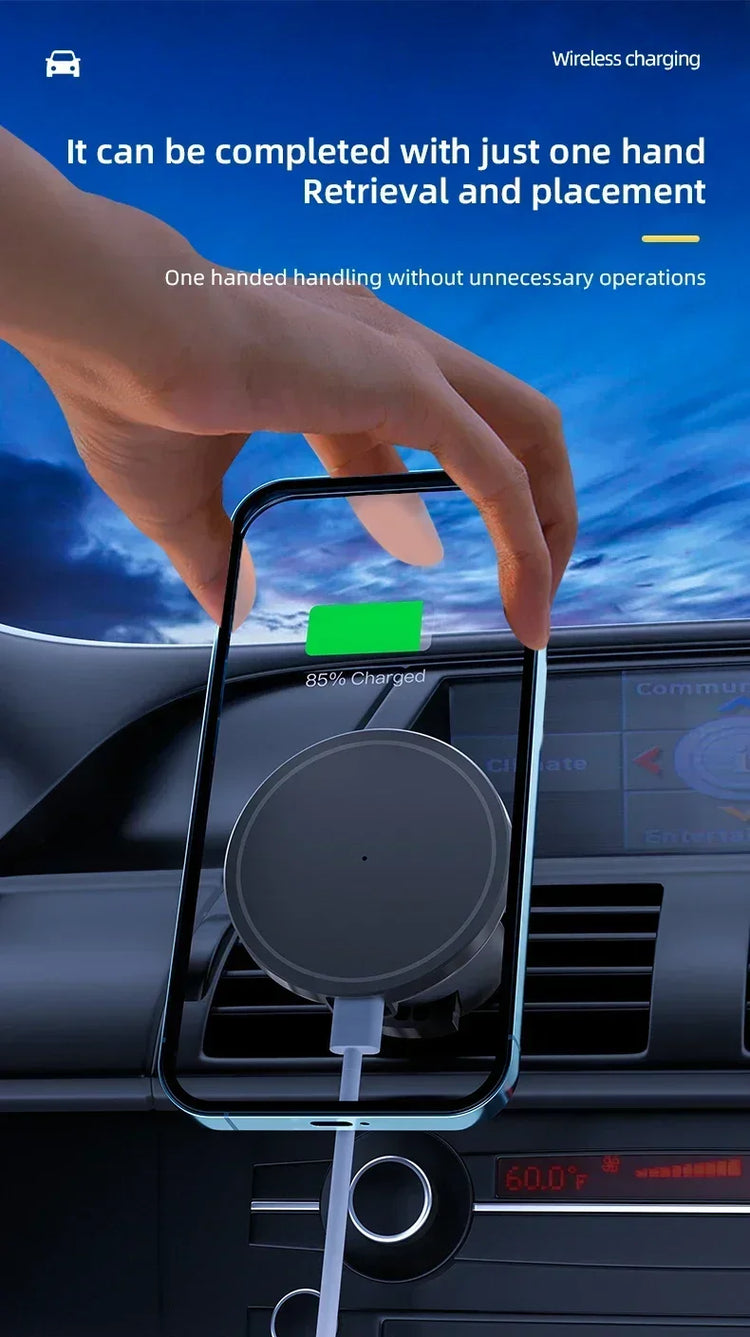 Magnetic Car Wireless Charger For iPhone 12 13 14 15 pro max Air Vent Car Phone Holder Stand Fast Car Charging