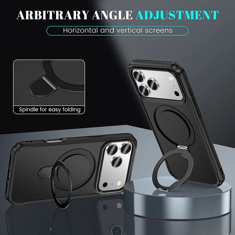 Metal Ring Stand Matte Magnetic Case For Magsafe IPhone 18 17 15 14 13 12 11 16 17 Pro Max Plus Wireless Charger Cover