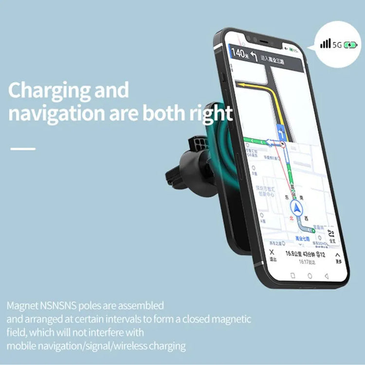 Mini Magnetic Wireless Car Charger Phone Holder Stand Car Mount For iPhone 17 16 15 14 13 12 Pro Max Fast Car Charging Station