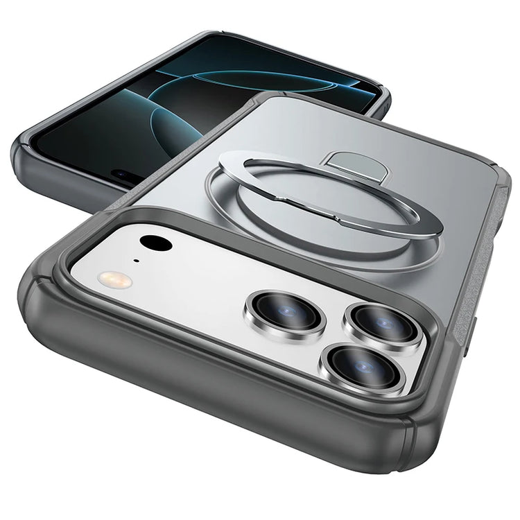 Metal Ring Stand Matte Magnetic Case For Magsafe IPhone 18 17 15 14 13 12 11 16 17 Pro Max Plus Wireless Charger Cover