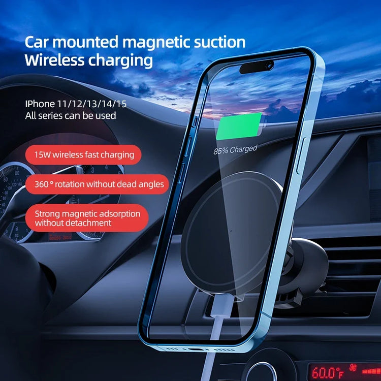 Magnetic Car Wireless Charger For iPhone 12 13 14 15 pro max Air Vent Car Phone Holder Stand Fast Car Charging