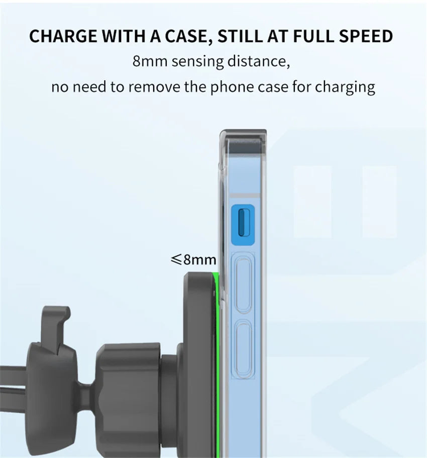 Mini Magnetic Wireless Car Charger Phone Holder Stand Car Mount For iPhone 17 16 15 14 13 12 Pro Max Fast Car Charging Station