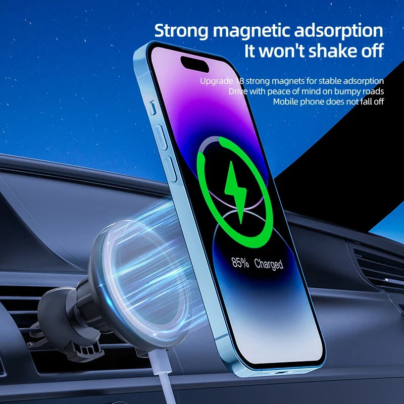 Magnetic Car Wireless Charger For iPhone 12 13 14 15 pro max Air Vent Car Phone Holder Stand Fast Car Charging