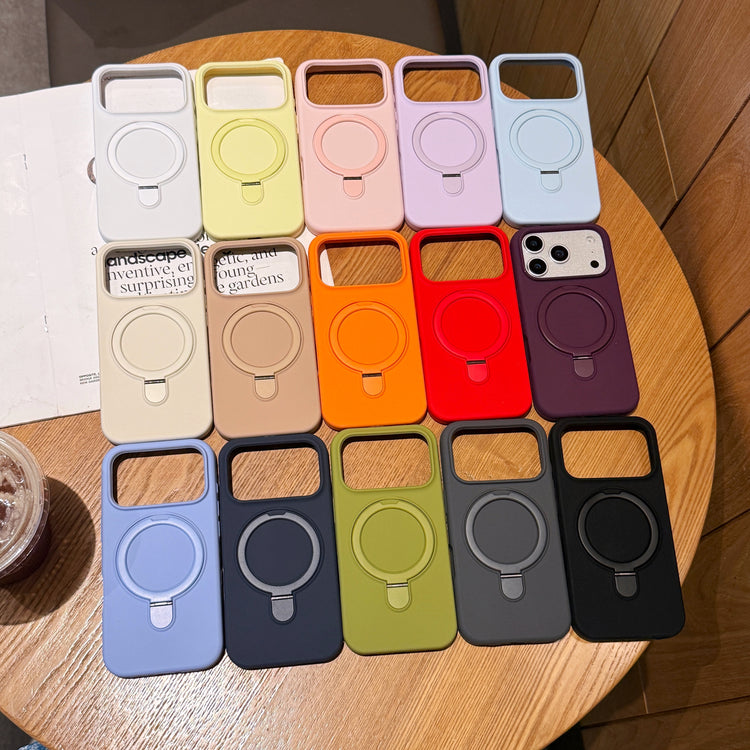 Metal Ring Stand Matte Magnetic Case For Magsafe IPhone 18 17 15 14 13 12 11 16 17 Pro Max Plus Wireless Charger Cover
