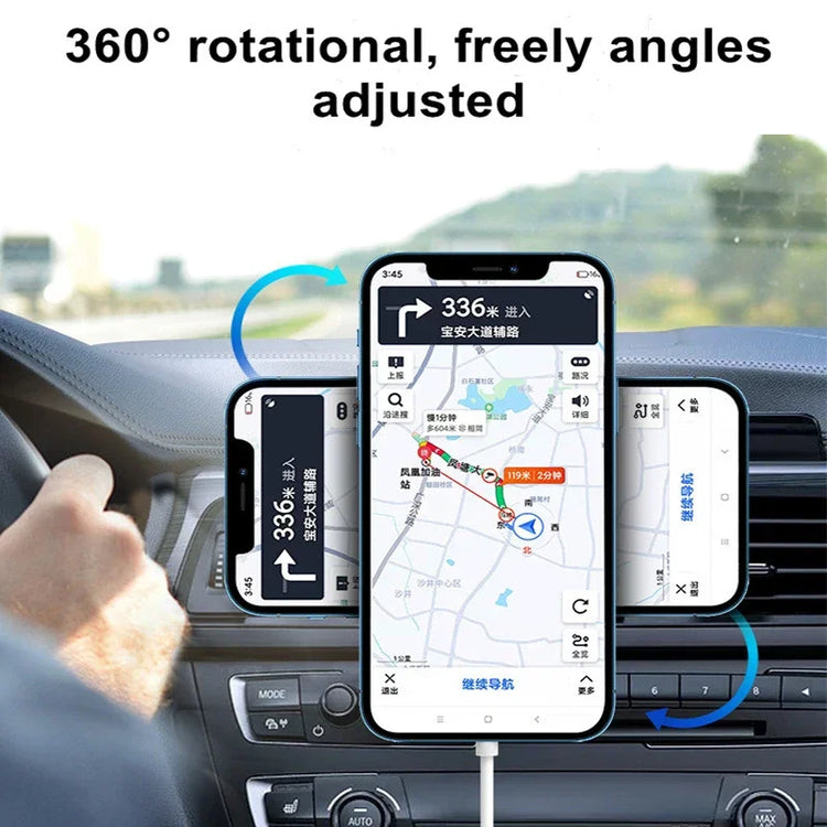 Mini Magnetic Wireless Car Charger Phone Holder Stand Car Mount For iPhone 17 16 15 14 13 12 Pro Max Fast Car Charging Station