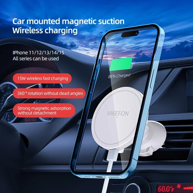 Magnetic Car Wireless Charger For iPhone 12 13 14 15 pro max Air Vent Car Phone Holder Stand Fast Car Charging