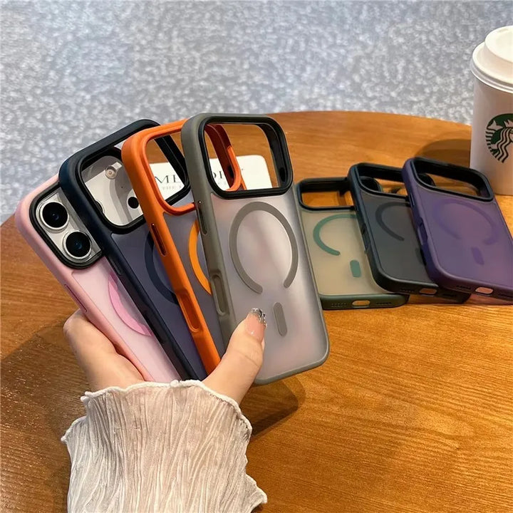 Matte Case For iPhone 17 Air 17Pro 17Pro Max Translucent Wireless Charge Magnetic Hard Cover for iphone 17 Pro Max For Magsafe