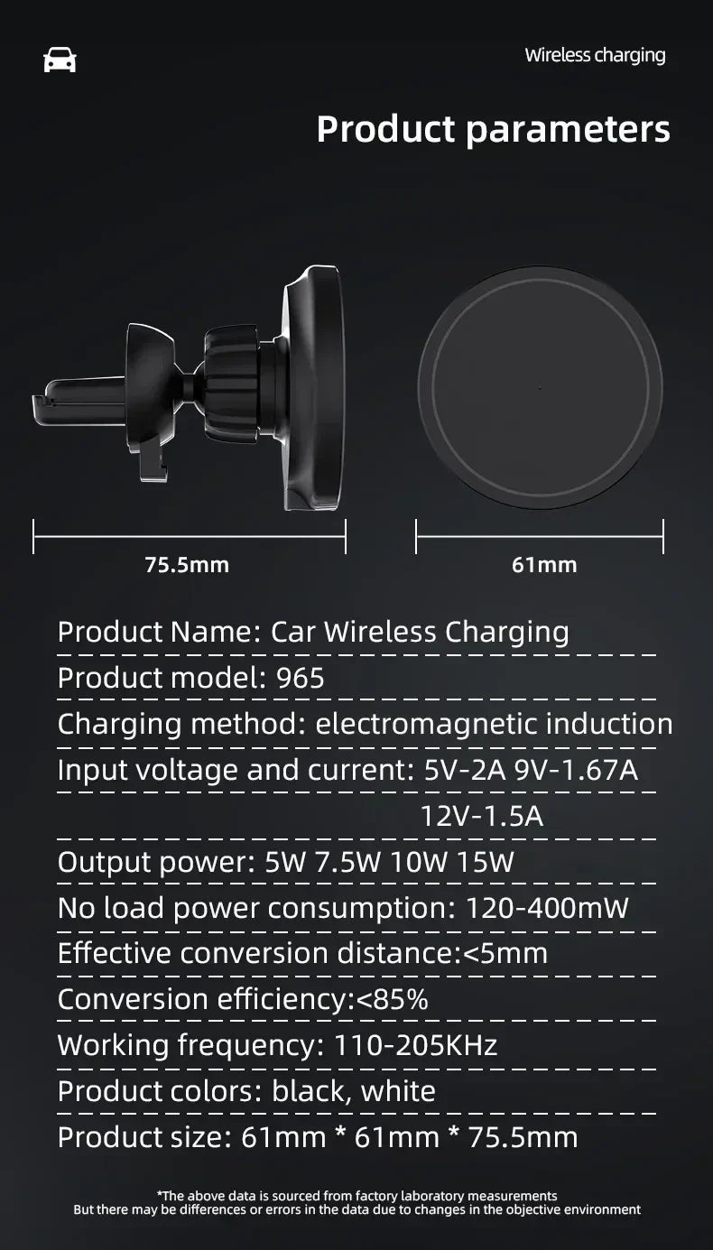 Magnetic Car Wireless Charger For iPhone 12 13 14 15 pro max Air Vent Car Phone Holder Stand Fast Car Charging