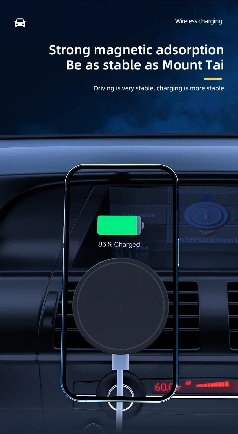 Magnetic Car Wireless Charger For iPhone 12 13 14 15 pro max Air Vent Car Phone Holder Stand Fast Car Charging