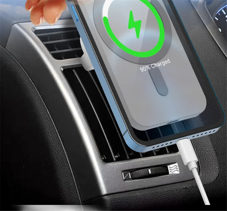 Mini Magnetic Wireless Car Charger Phone Holder Stand Car Mount For iPhone 17 16 15 14 13 12 Pro Max Fast Car Charging Station